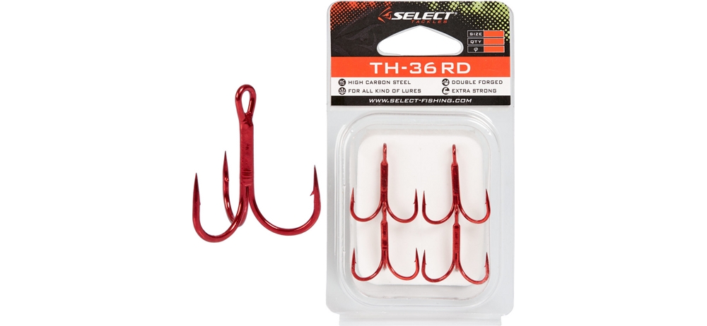 Крючки тройные Select TH-36 Red # 1 (4 шт в упаковке)
