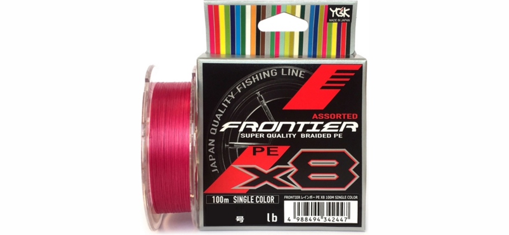 Шнур YGK Frontier Assorted x8 100m (розовый) #1.2/0.185mm 12lb/5.4kg 