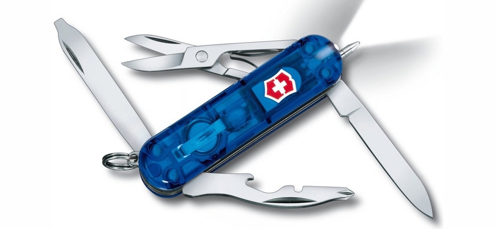 Нож Victorinox 0.6366.T2 Manager с ручкой прозрачный синий