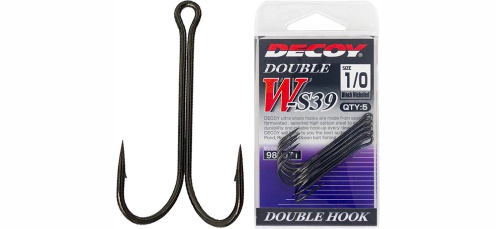 Крючки двойные Decoy W-S39 #1 (5 шт/уп)