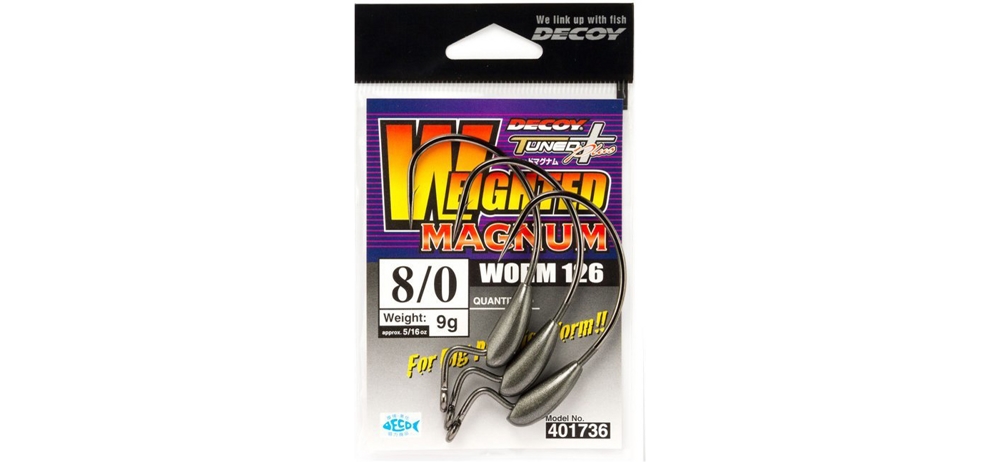 Крючки одинарные Decoy Worm 126 Weighted Magnum #10/0