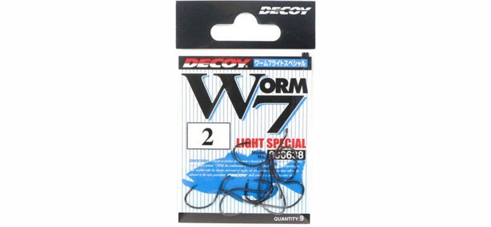 Крючки одинарные Decoy Worm 7 Light Special #2 (9шт в уп)