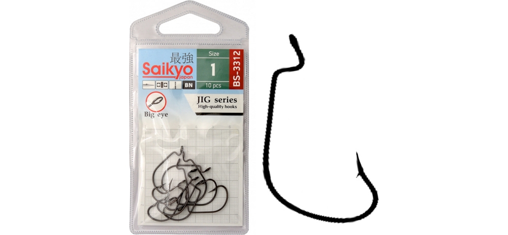 Крючки офсетные Saikyo BS 3312 BN #1 (10 шт в упаковке)