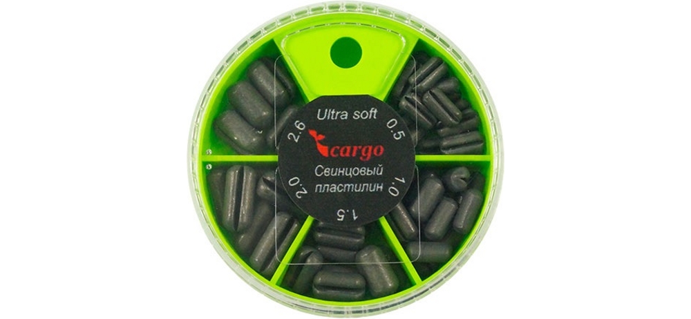 Набор грузил Cargo "Свинцовый пластилин" (M) Ultra soft цилиндр 0.5-2.6 гр