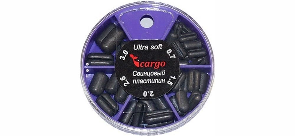 Набор грузил Cargo "Свинцовый пластилин" (M) Ultra soft цилиндр 0.7-3.0 гр