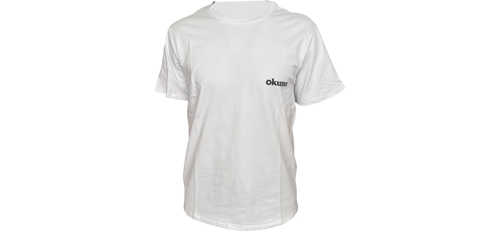 Футболка Okuma white motif cotton short sleeve shirt Size: L