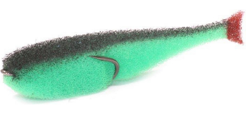 Поролоновая рыбка Lex Porolonium Classic Fish CD 7 GBBB (зеленое тело/черная спина/красный хвост)