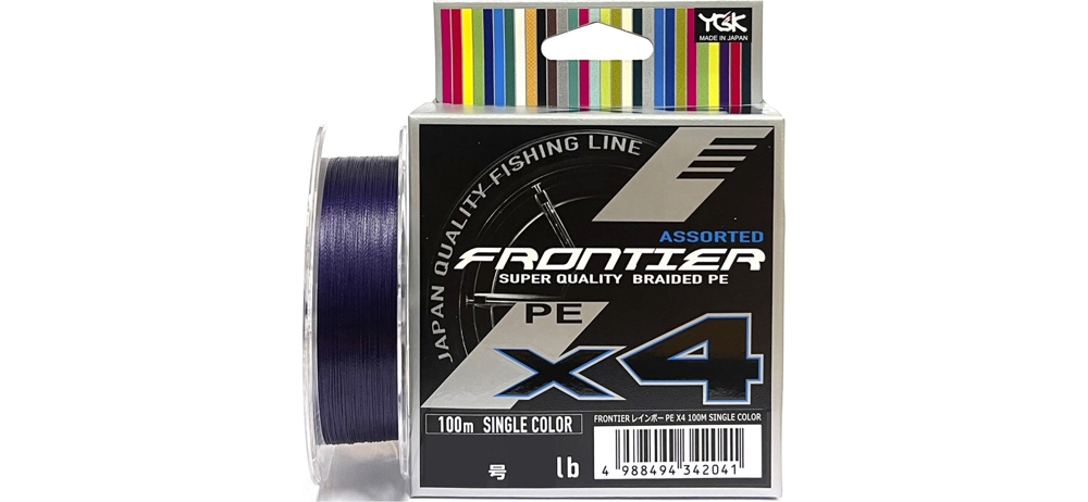 Шнур YGK Frontier Assorted x4 100m (фиолет.) #1.2/0.185mm 12lb/5.4kg 
