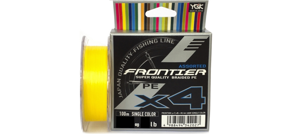 Шнур YGK Frontier Assorted x4 100m (жёлтый) #2.5/0.260mm 25lb/11.3kg
