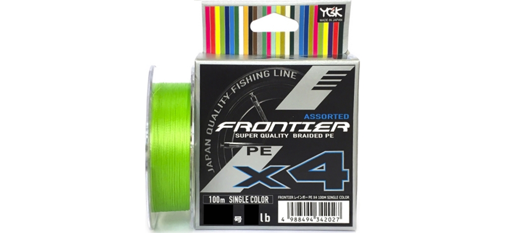 Шнур YGK Frontier Assorted x4 100m (салат.) #1.2/0.185mm 12lb/5.4kg