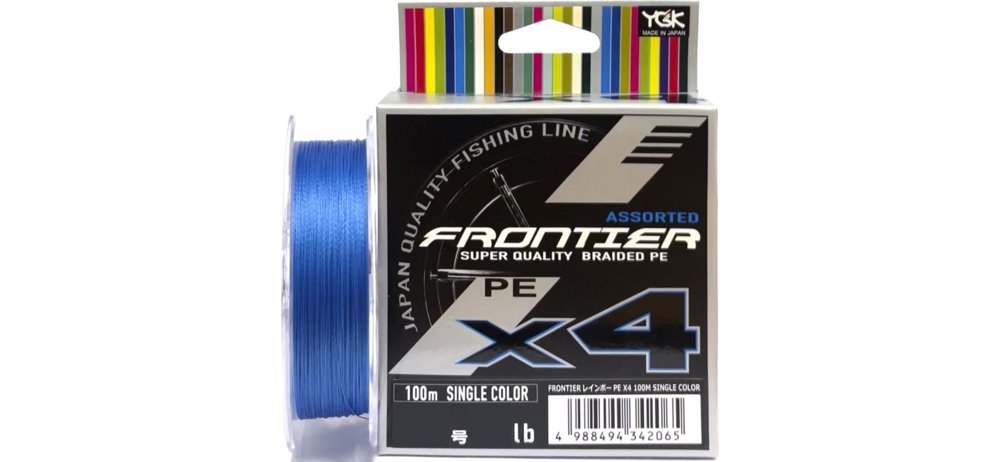 Шнур YGK Frontier Assorted x4 100m (синий) #2.0/0.235mm 20lb/9.0kg