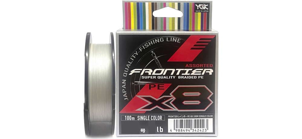 Шнур YGK Frontier Assorted x8 100m (белый) #0.8/0.148mm 8lb/3.6kg