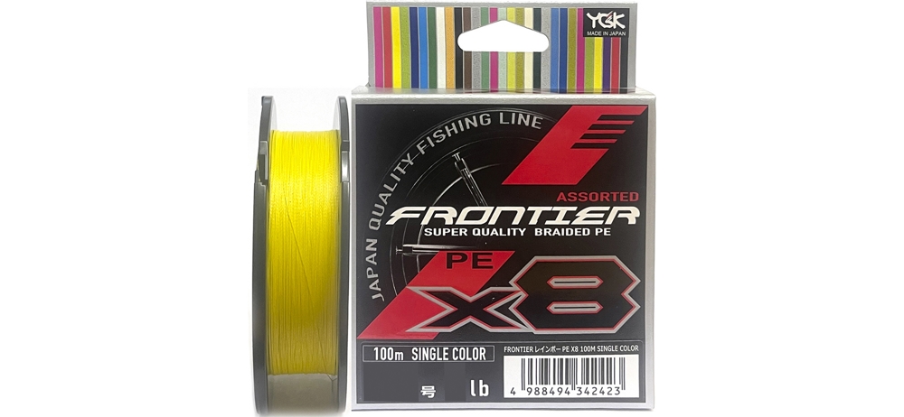 Шнур YGK Frontier Assorted x8 100m (жёлтый) #0.8/0.148mm 8lb/3.6kg