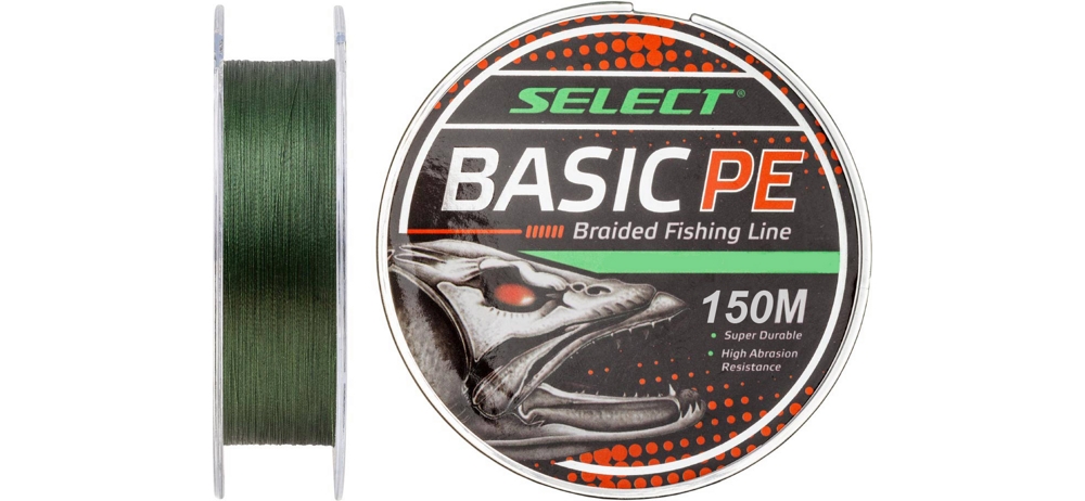 Шнур Select Basic PE X4 150m (тёмно-зелёный) 0.10mm 10LB/4.8kg