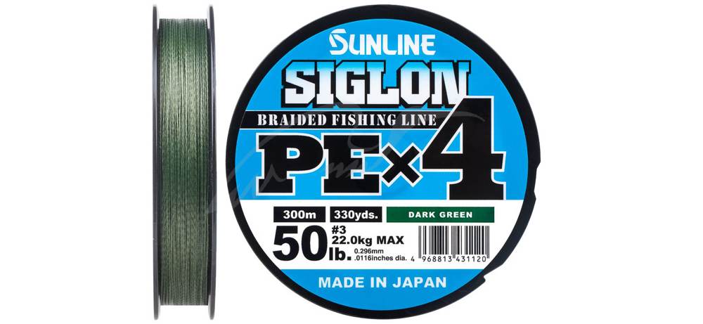 Шнур Sunline Siglon PE х4 300m (темн-зел.) #2.5/0.270mm 40lb/18.5kg