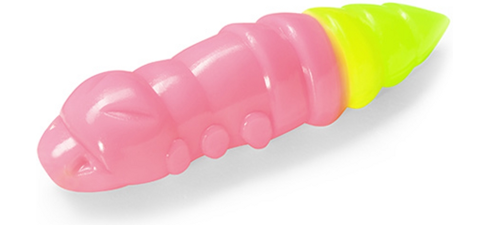 Силикон FishUp Pupa 1.2" (10шт в уп.) #133 - Bubble Gum/Hot Chartreuse
