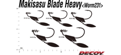 Крючки офсетные Decoy Worm 231S Makisasu Blade Heavy #1/0-11g- фото3