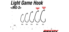 Крючки офсетные Decoy Light Game Hook MG-3 №6 (12шт в уп)- фото2