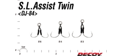 Крючои одинарные Decoy DJ-84 SL Assist Twin #3- фото3