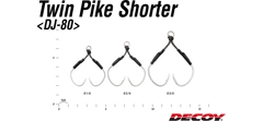 Крючки одинарные Decoy DJ-80 Twin Pike Shorter 1/0 (3шт в уп)- фото3