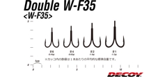 Крючки двойные Decoy W-F35 #1 (4 шт/уп)- фото3
