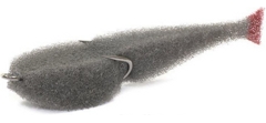 Поролоновая рыбка Lex Porolonium Classic Fish CD 12 G (серое тело/красный хвост) (упак. 5шт)