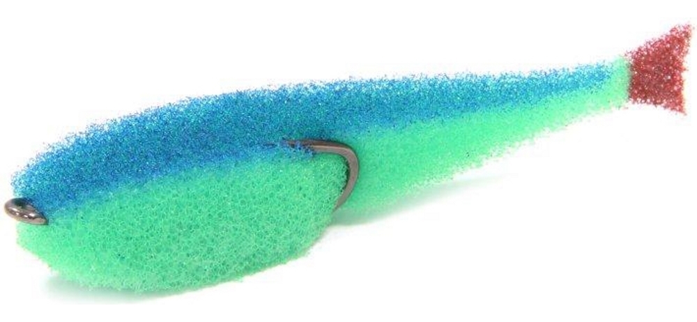 Поролоновая рыбка Lex Porolonium Classic Fish CD 12 GBBLB (зеленое тело/синяя спина/красный хвост) (упак. 5шт) - фото
