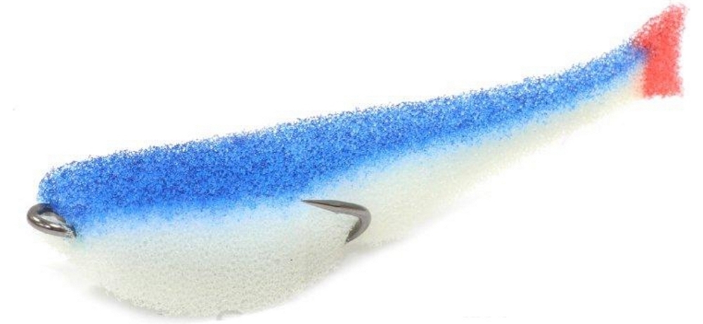 Поролоновая рыбка Lex Porolonium Classic Fish CD 12 WBLB (белое тело/синяя спина/красный хвост) (упак. 5шт) - фото