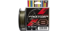 Шнур YGK Frontier Assorted x8 100m (болотно-бел.) #1.0/0.165mm 10lb/4.5kg