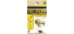 Застёжка с вертлюжком Pontoon 21 Eight Lock Snap & Power Swivel , черн., 8шт.уп., #10, 21кг.